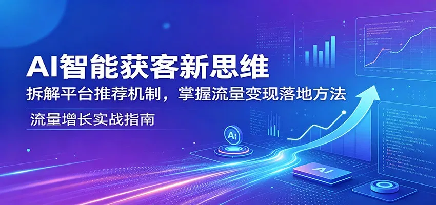 AI智能获客新思维：拆解平台推荐机制，掌握流量变现落地方法mc69.cn - 副业项目分享,互联网学习资源,考公考研资料,虚拟资料与创业思路天璇笔记网