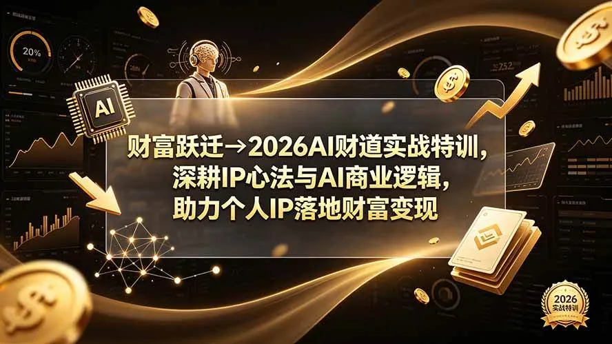 (19547期)财富跃迁→2026AI财道实战特训,深耕IP心法与AI商业逻辑,助力个人IP落地财富变现 (19547期)财富跃迁→2026AI财道实战特训,深耕IP心法与AI商业逻辑,助力个人IP落地财富变现