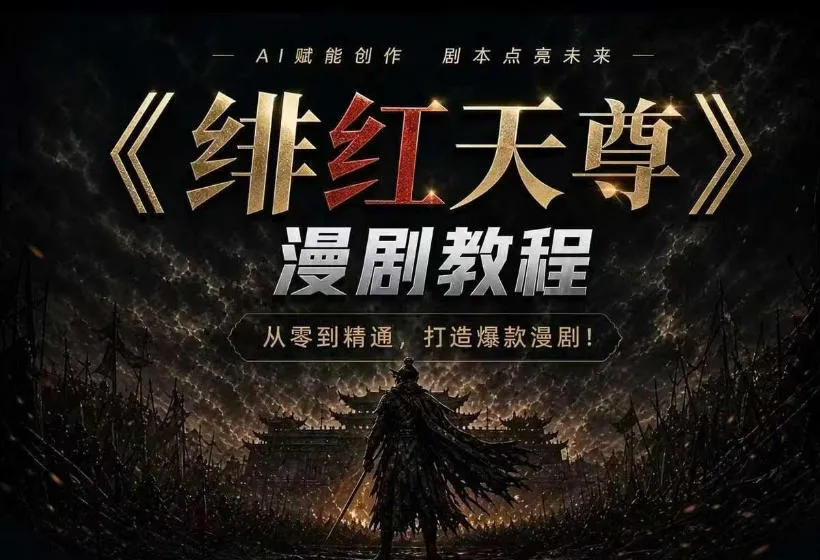 绯红天尊AI漫剧系统教程｜从零入门到精通，工具运用+剧本创作+爆款逻辑+提示词素材+镜头剪辑，全套爆款漫剧落地实战课mc69.cn - 副业项目分享,互联网学习资源,考公考研资料,虚拟资料与创业思路天璇笔记网