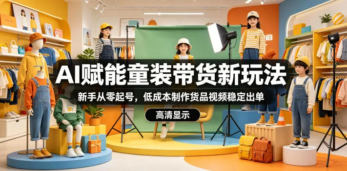 AI赋能童装带货新玩法，新手从零起号，低成本制作货品视频稳定出单mc69.cn - 副业项目分享,互联网学习资源,考公考研资料,虚拟资料与创业思路天璇笔记网