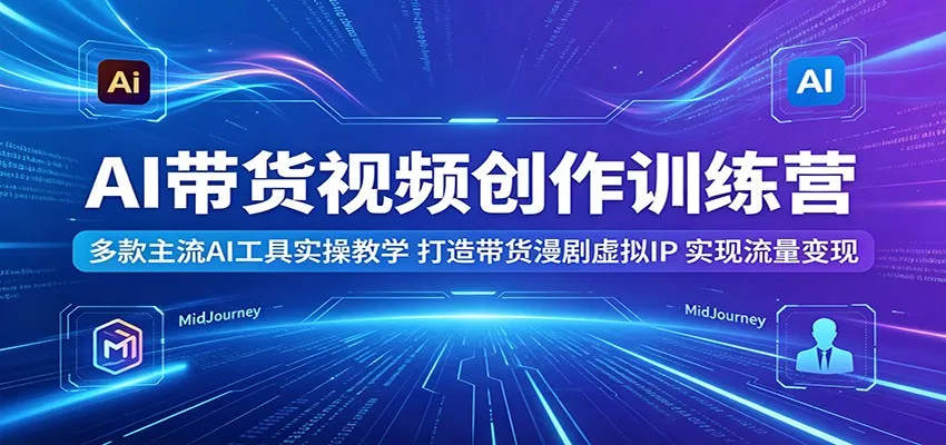 AI带货视频创作训练营：多款主流AI工具实操教学，打造带货漫剧虚拟IP，实现流量变现mc69.cn - 副业项目分享,互联网学习资源,考公考研资料,虚拟资料与创业思路天璇笔记网