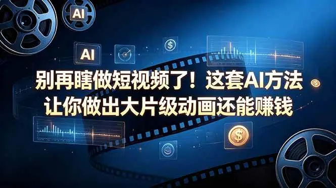 （18549期）别再瞎做短视频了！这套 AI 方法让你做出大片级动画还能赚钱【原创双语字幕】mc69.cn - 副业项目分享,互联网学习资源,考公考研资料,虚拟资料与创业思路天璇笔记网