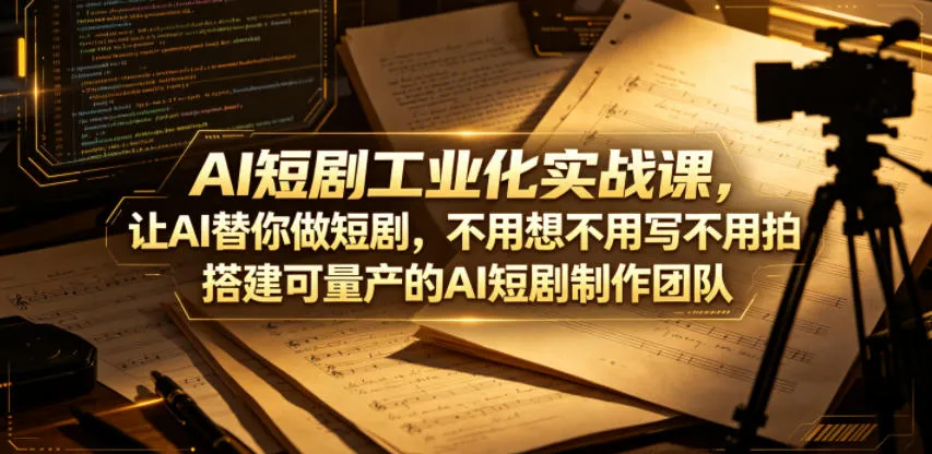 AI短剧工业化实战课，让AI替你做短剧，不用想不用写不用拍，搭建可量产的AI短剧制作团队mc69.cn - 副业项目分享,互联网学习资源,考公考研资料,虚拟资料与创业思路天璇笔记网