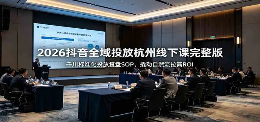 2026抖音全域投放杭州线下课完整版：千川标准化投放复盘SOP，撬动自然流拉高ROImc69.cn - 副业项目分享,互联网学习资源,考公考研资料,虚拟资料与创业思路天璇笔记网