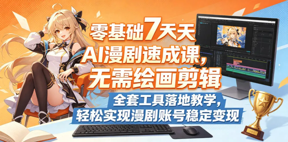 零基础7天AI漫剧速成课，无需绘画剪辑，全套工具落地教学，轻松实现漫剧账号稳定变现mc69.cn - 副业项目分享,互联网学习资源,考公考研资料,虚拟资料与创业思路天璇笔记网