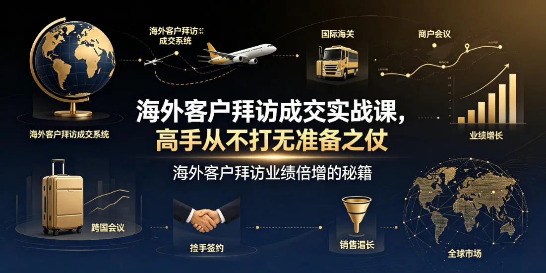 海外客户拜访成交实战课，高手从不打无准备之仗，海外客户拜访业绩倍增的秘籍mc69.cn - 副业项目分享,互联网学习资源,考公考研资料,虚拟资料与创业思路天璇笔记网