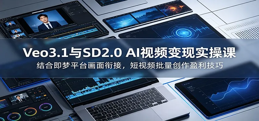 Veo3.1与SD2.0 AI视频变现实操课课：结合即梦平台画面衔接，短视频批量创作盈利技巧mc69.cn - 副业项目分享,互联网学习资源,考公考研资料,虚拟资料与创业思路天璇笔记网