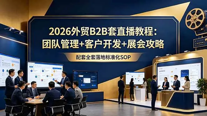 （18994期）2026外贸B2B套直播教程：团队管理+客户开发+展会攻略，配套全套落地标准化SOPmc69.cn - 副业项目分享,互联网学习资源,考公考研资料,虚拟资料与创业思路天璇笔记网