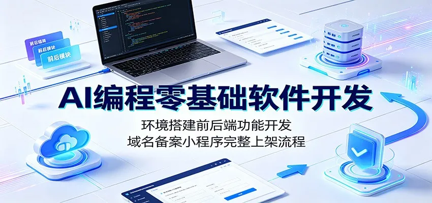 AI编程零基础软件开发：环境搭建前后端功能开发，域名备案小程序完整上架流程mc69.cn - 副业项目分享,互联网学习资源,考公考研资料,虚拟资料与创业思路天璇笔记网