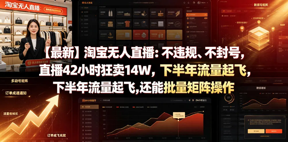 【最新】淘宝无人直播：不违规、不封号，直播42小时狂卖14W，下半年流量起飞，还能批量矩阵操作【揭秘】mc69.cn - 副业项目分享,互联网学习资源,考公考研资料,虚拟资料与创业思路天璇笔记网