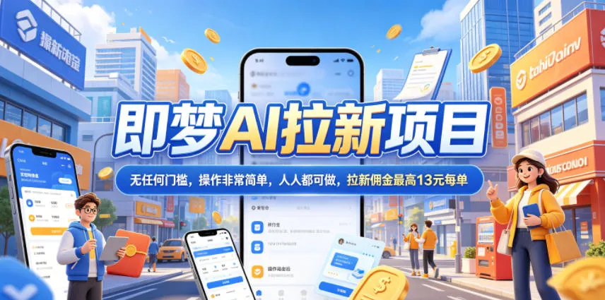 2026年即梦AI拉新项目最新玩法，无任何门槛，操作非常简单，人人都可做，拉新佣金最高13米每单（更新6月24日）mc69.cn - 副业项目分享,互联网学习资源,考公考研资料,虚拟资料与创业思路天璇笔记网