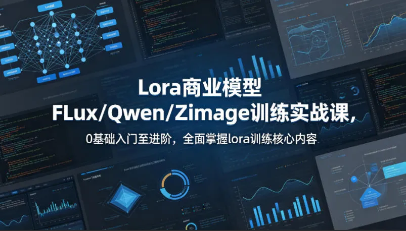 系统性学习Lora商业模型FLux／Qwen／Zimage训练实战课，0基础入门至进阶，全面掌握lora训练核心内容mc69.cn - 副业项目分享,互联网学习资源,考公考研资料,虚拟资料与创业思路天璇笔记网
