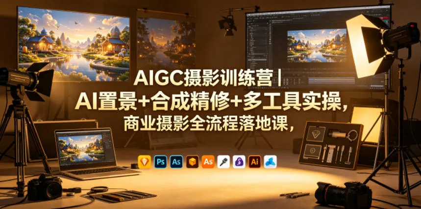 AIGC摄影训练营｜AI置景+合成精修+多工具实操，商业摄影全流程落地课mc69.cn - 副业项目分享,互联网学习资源,考公考研资料,虚拟资料与创业思路天璇笔记网