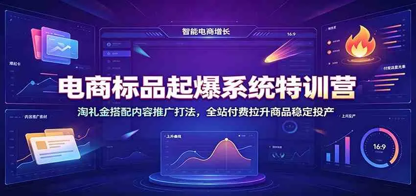 电商标品起爆系统特训营：淘礼金搭配内容推广打法，全站付费拉升商品稳定投产mc69.cn - 副业项目分享,互联网学习资源,考公考研资料,虚拟资料与创业思路天璇笔记网