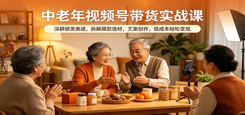 中老年视频号带货实战课：深耕银发赛道，拆解爆款选材，文案创作，低成本轻松变现mc69.cn - 副业项目分享,互联网学习资源,考公考研资料,虚拟资料与创业思路天璇笔记网