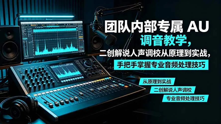 （19517期）某大佬团队内部专属 AU 调音教学，二创解说人声调校从原理到实战，手把手掌握专业音频处理技巧mc69.cn - 副业项目分享,互联网学习资源,考公考研资料,虚拟资料与创业思路天璇笔记网