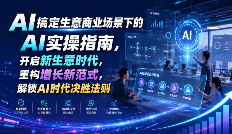 AI搞定生意商业场景下的AI实操指南，开启新生意时代，重构增长新范式，解锁AI时代决胜法则【文档】mc69.cn - 副业项目分享,互联网学习资源,考公考研资料,虚拟资料与创业思路天璇笔记网