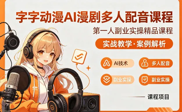 字字动漫AI漫剧多人配音课程，实战教学，案例解析mc69.cn - 副业项目分享,互联网学习资源,考公考研资料,虚拟资料与创业思路天璇笔记网
