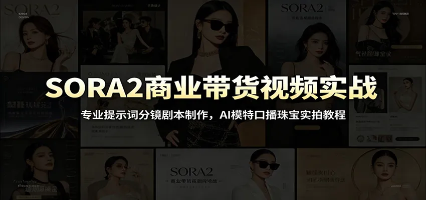 SORA2商业带货视频实战:专业提示词分镜剧本制作,AI模特口播珠宝实拍教程 SORA2商业带货视频实战:专业提示词分镜剧本制作,AI模特口播珠宝实拍教程