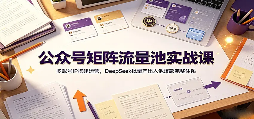 公众号矩阵流量池实战课:多账号IP搭建运营,DeepSeek批量产出入池爆款完整体系 公众号矩阵流量池实战课:多账号IP搭建运营,DeepSeek批量产出入池爆款完整体系