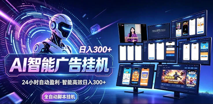AI智能广告挂G项目，无需人工，单机稳定日入200+，可矩阵放大，24小时不间断刷广告賺收益【揭秘】mc69.cn - 副业项目分享,互联网学习资源,考公考研资料,虚拟资料与创业思路天璇笔记网