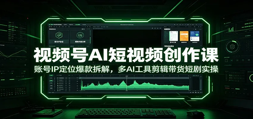 视频号AI短视频创作课：账号IP定位爆款拆解，多AI工具剪辑带货短剧实操mc69.cn - 副业项目分享,互联网学习资源,考公考研资料,虚拟资料与创业思路天璇笔记网