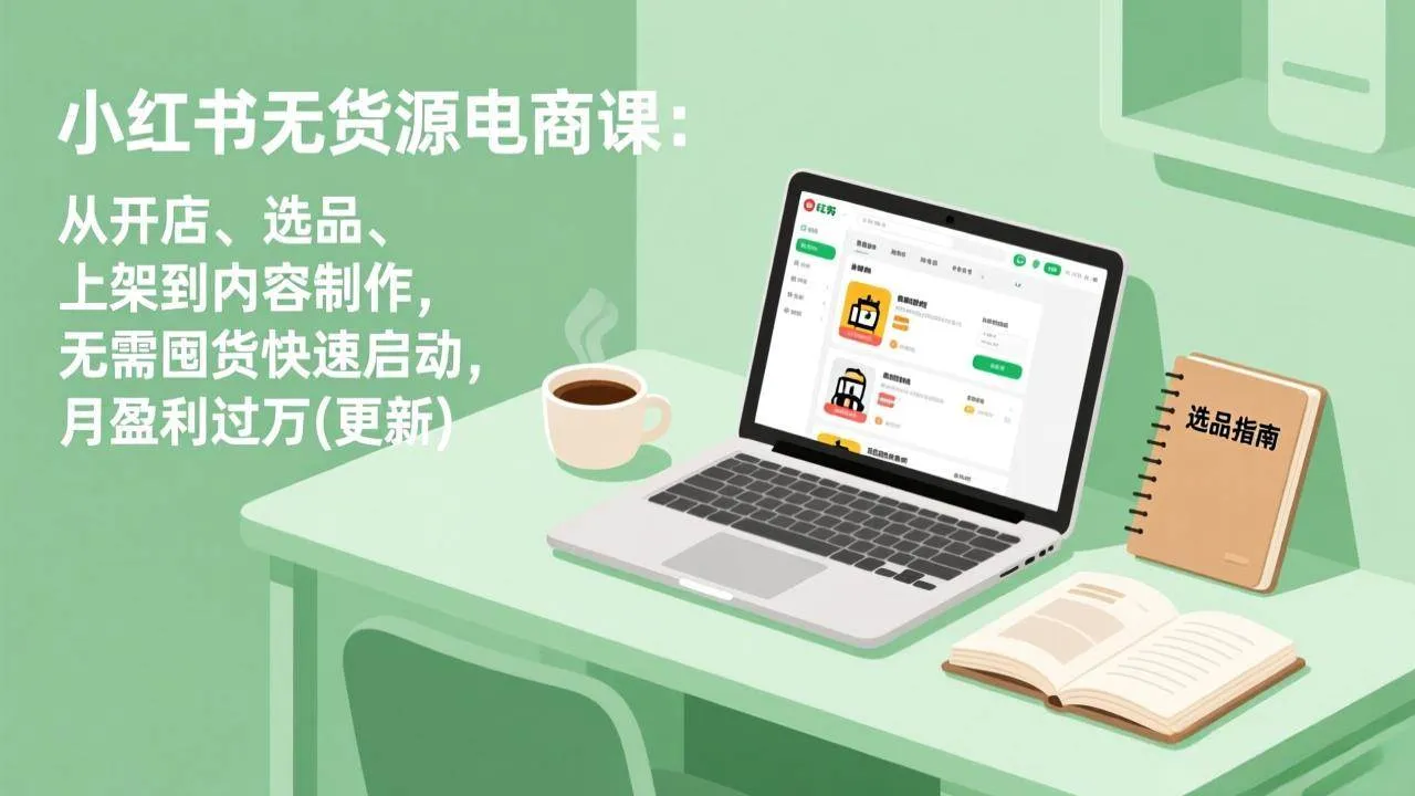 （19512期）小红书无货源电商课(7月更新)：从开店、选品、上架到内容制作，无需囤货快速启动，月盈利过万mc69.cn - 副业项目分享,互联网学习资源,考公考研资料,虚拟资料与创业思路天璇笔记网