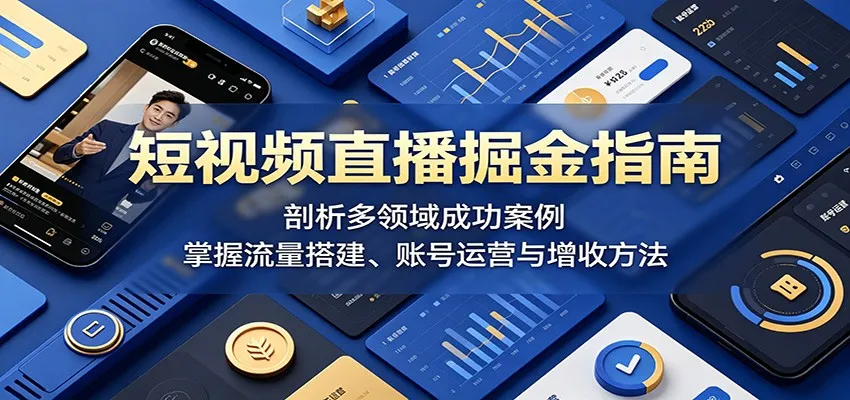 短视频直播掘金指南：剖析多领域成功案例，掌握流量搭建、账号运营与增收方法mc69.cn - 副业项目分享,互联网学习资源,考公考研资料,虚拟资料与创业思路天璇笔记网
