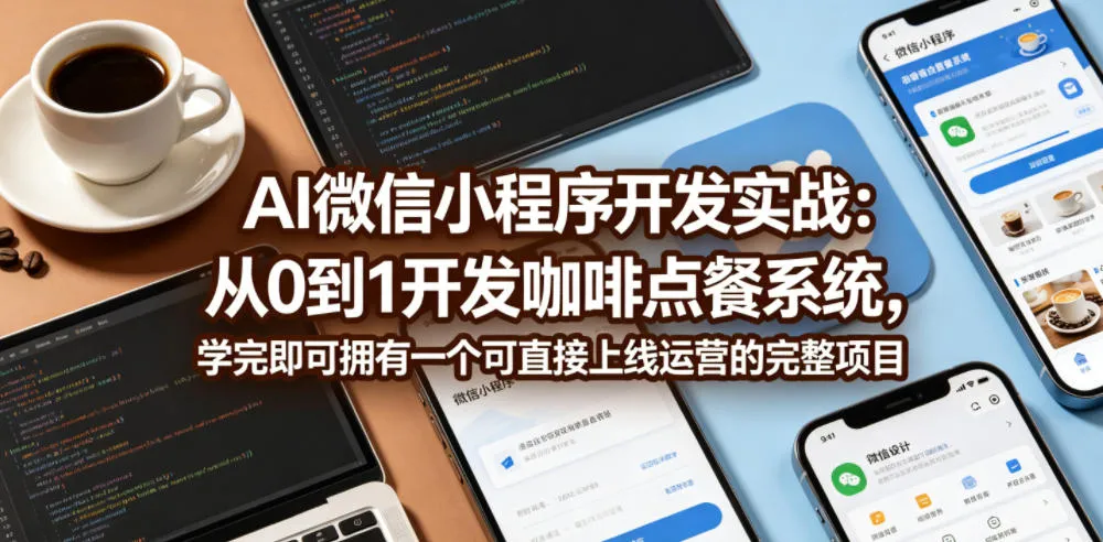 AI微信小程序开发实战：从0到1开发咖啡点餐系统，学完即可拥有一个可直接上线运营的完整项目mc69.cn - 副业项目分享,互联网学习资源,考公考研资料,虚拟资料与创业思路天璇笔记网
