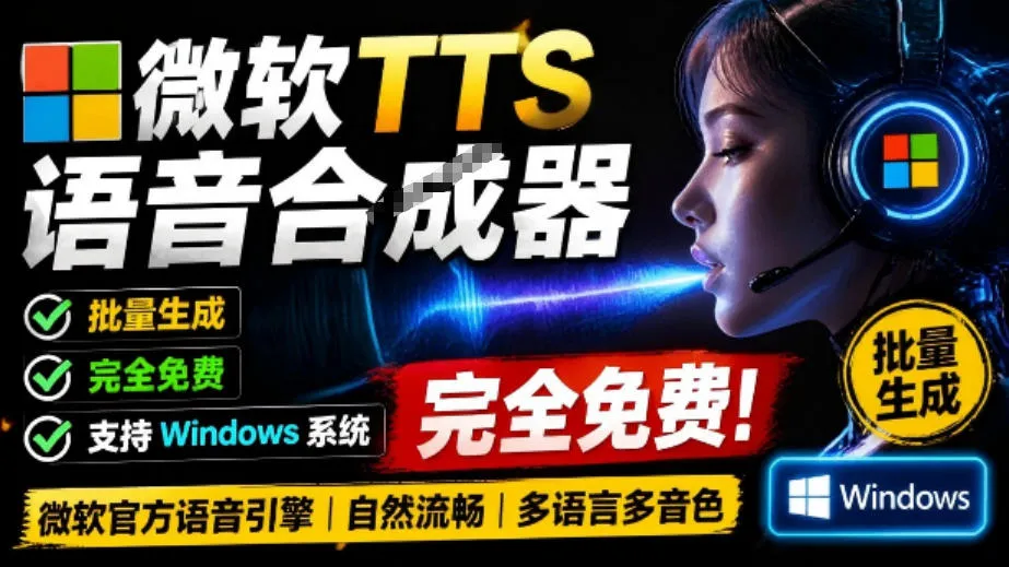 微软TTS免费语音配音生成器，完全免费，支持多语音、多音色选择，Windows系统专用TTS语音合成器mc69.cn - 副业项目分享,互联网学习资源,考公考研资料,虚拟资料与创业思路天璇笔记网
