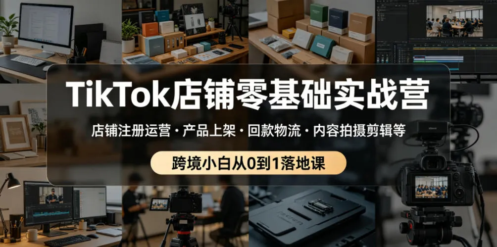TikTok店铺零基础实战营，店铺注册运营・产品上架・回款物流・内容拍摄剪辑等 ，跨境小白从0到1落地课mc69.cn - 副业项目分享,互联网学习资源,考公考研资料,虚拟资料与创业思路天璇笔记网