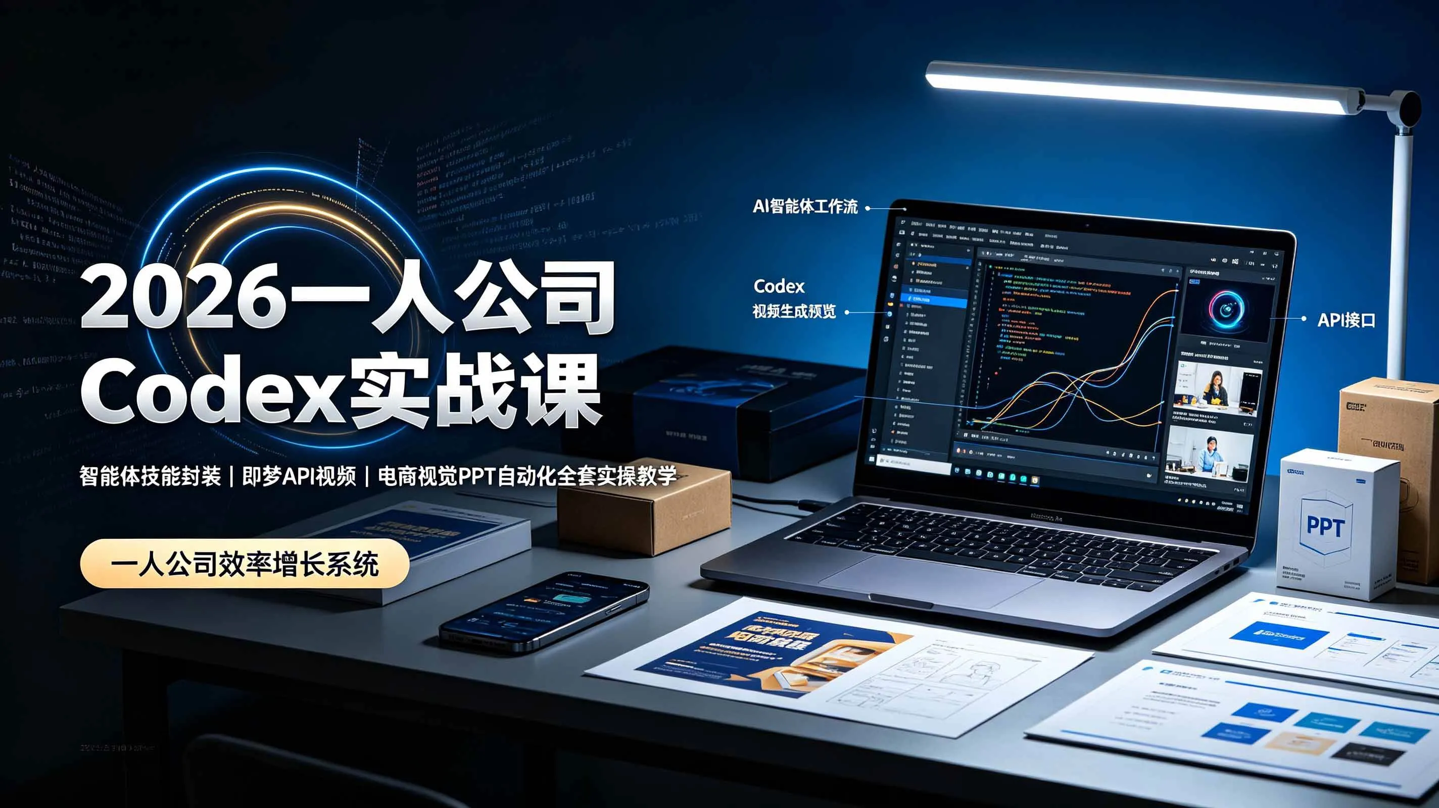 （19503期）2026一人公司Codex实战课◆智能体技能封装｜即梦API视频｜电商视觉PPT自动化全套实操教学mc69.cn - 副业项目分享,互联网学习资源,考公考研资料,虚拟资料与创业思路天璇笔记网