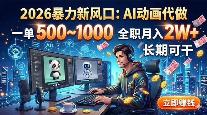 （18993期）2026暴力新风口：AI动画代做，一单500~1000，全职月入2W+，长期可干mc69.cn - 副业项目分享,互联网学习资源,考公考研资料,虚拟资料与创业思路天璇笔记网