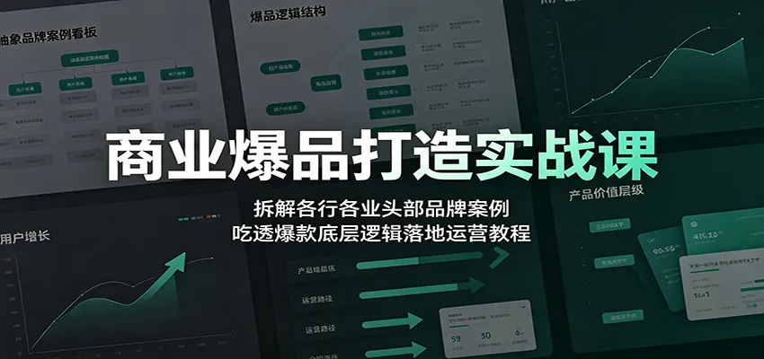 商业爆品打造实战课：拆解各行各业头部品牌案例，吃透爆款底层逻辑落地运营教程mc69.cn - 副业项目分享,互联网学习资源,考公考研资料,虚拟资料与创业思路天璇笔记网