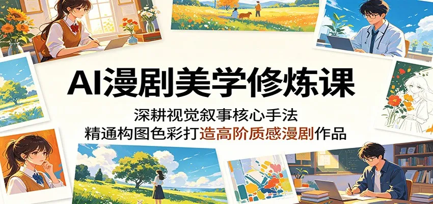 AI漫剧美学修炼课：深耕视觉叙事核心手法，精通构图色彩打造高阶质感漫剧作品mc69.cn - 副业项目分享,互联网学习资源,考公考研资料,虚拟资料与创业思路天璇笔记网