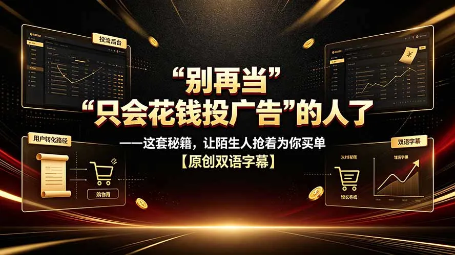 别再当“只会花钱投广告”的人了——这套秘籍，让陌生人抢着为你买单【原创双语字幕】mc69.cn - 副业项目分享,互联网学习资源,考公考研资料,虚拟资料与创业思路天璇笔记网