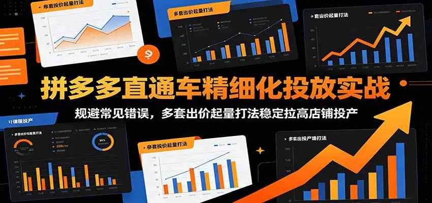 拼多多直通车精细化投放实战：规避常见错误，多套出价起量打法稳定拉高店铺投产mc69.cn - 副业项目分享,互联网学习资源,考公考研资料,虚拟资料与创业思路天璇笔记网