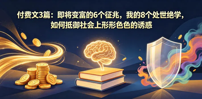 付费文3篇：即将变富的6个征兆，我的8个处世绝学，如何抵御社会上形形色色的诱惑mc69.cn - 副业项目分享,互联网学习资源,考公考研资料,虚拟资料与创业思路天璇笔记网