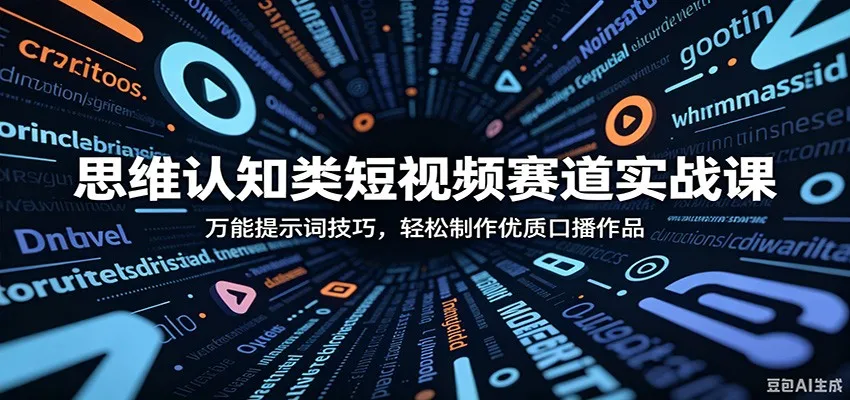 思维认知类短视频赛道实战课：万能提示词技巧，轻松制作优质口播作品mc69.cn - 副业项目分享,互联网学习资源,考公考研资料,虚拟资料与创业思路天璇笔记网