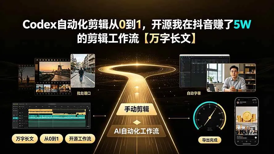 (19504期)Codex自动化剪辑从0到1,开源我在抖音赚了5W 的剪辑工作流【万字长文】 (19504期)Codex自动化剪辑从0到1,开源我在抖音赚了5W 的剪辑工作流【万字长文】