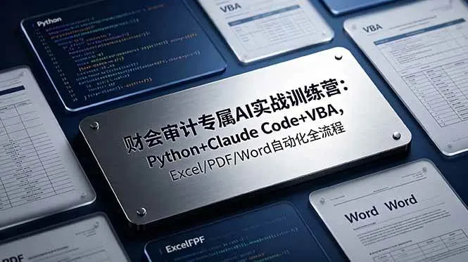 （19268期）财会审计专属 AI实战训练营-更新：Python+Claude Code+VBA，Excel/PDF/Word自动化全流程mc69.cn - 副业项目分享,互联网学习资源,考公考研资料,虚拟资料与创业思路天璇笔记网
