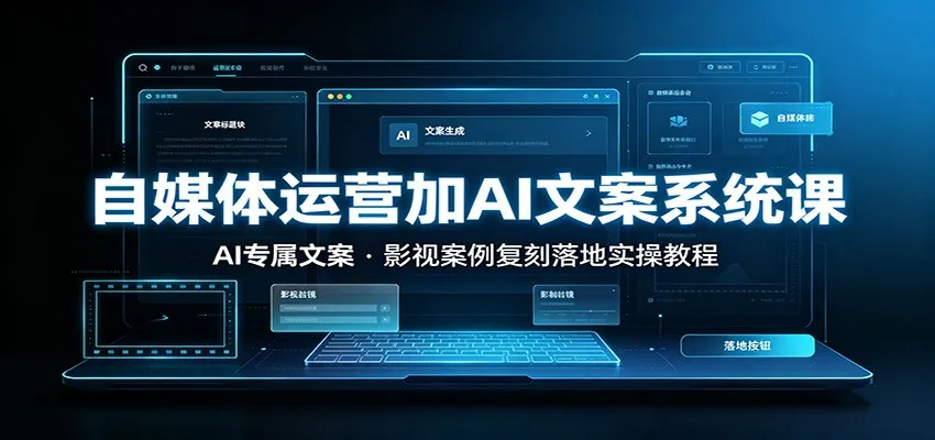 自媒体运营加AI文案系统课：：AI专属文案，影视案例复刻落地实操教程mc69.cn - 副业项目分享,互联网学习资源,考公考研资料,虚拟资料与创业思路天璇笔记网