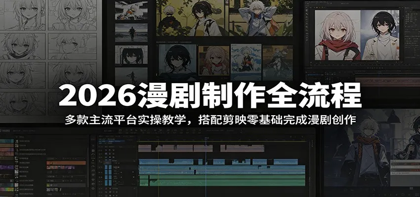 2026漫剧制作全流程：多款主流平台实操教学，搭配剪映零基础完成漫剧创作mc69.cn - 副业项目分享,互联网学习资源,考公考研资料,虚拟资料与创业思路天璇笔记网