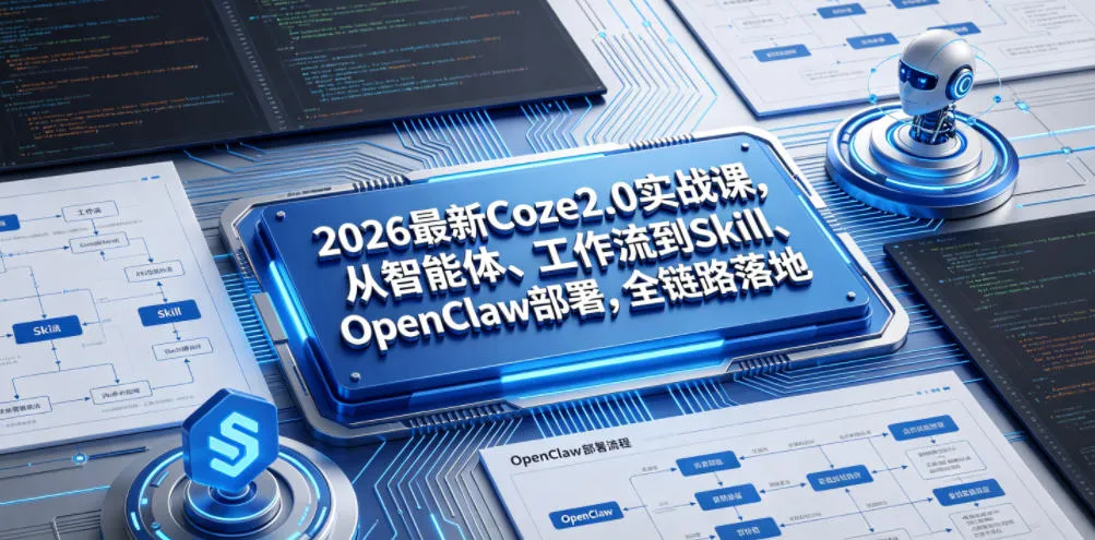 2026最新Coze2.0实战课，从智能体、工作流到Skill、OpenClaw部署，全链路落地mc69.cn - 副业项目分享,互联网学习资源,考公考研资料,虚拟资料与创业思路天璇笔记网