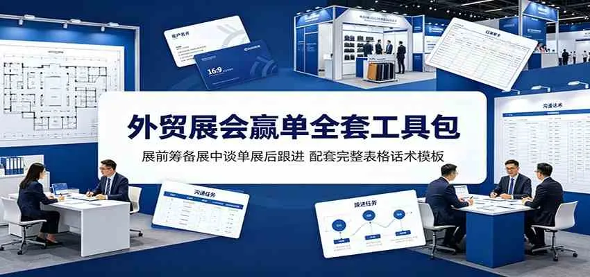 外贸展会赢单全套工具包:展前筹备展中谈单展后跟进,配套完整表格话术模板 外贸展会赢单全套工具包:展前筹备展中谈单展后跟进,配套完整表格话术模板