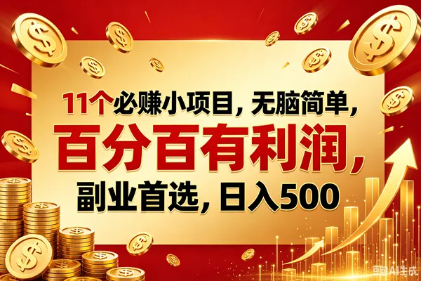 （18851期）11个必赚的小项目，百分百赚元子，无脑简单，副业首选，日入500+mc69.cn - 副业项目分享,互联网学习资源,考公考研资料,虚拟资料与创业思路天璇笔记网