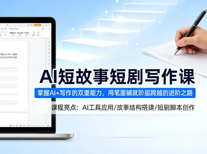 AI短故事短剧写作课，掌握AI+写作的双重能力，用笔墨铺就阶层跨越的进阶之路mc69.cn - 副业项目分享,互联网学习资源,考公考研资料,虚拟资料与创业思路天璇笔记网