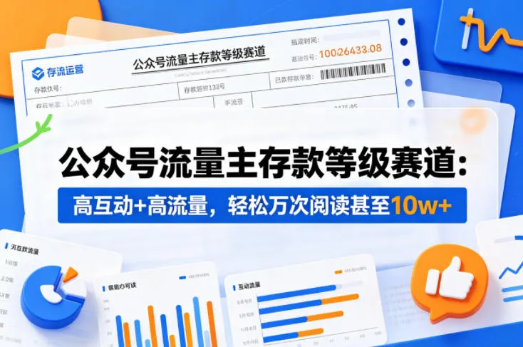 公众号流量主之存款等级赛道，高互动+高流量，轻松达到万次阅读，甚至10w+mc69.cn - 副业项目分享,互联网学习资源,考公考研资料,虚拟资料与创业思路天璇笔记网