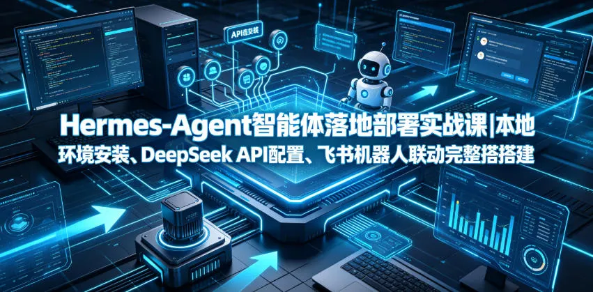Hermes-Agent智能体落地部署实战课｜本地环境安装、DeepSeek API配置、飞书机器人联动完整搭建教程mc69.cn - 副业项目分享,互联网学习资源,考公考研资料,虚拟资料与创业思路天璇笔记网