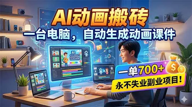 （18239期）AI动画搬砖，一台电脑，自动生成动画课件，一单800+ 永不失业副业项目！mc69.cn - 副业项目分享,互联网学习资源,考公考研资料,虚拟资料与创业思路天璇笔记网